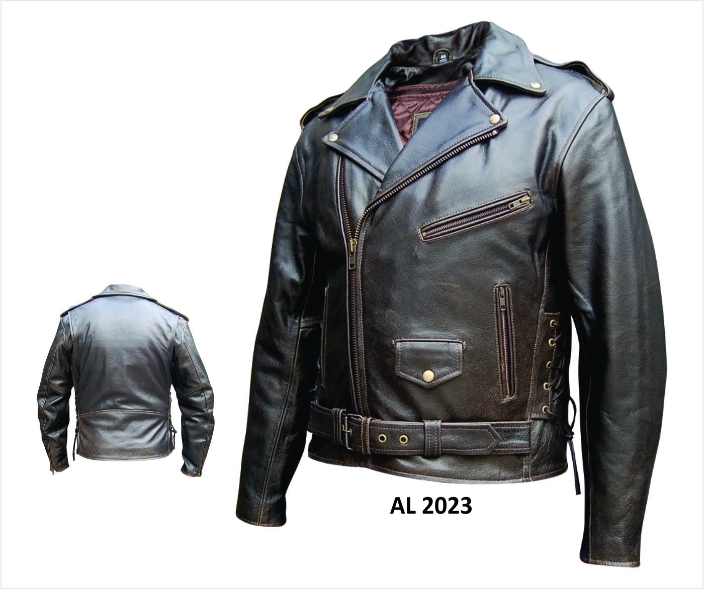 Retro Brown Leather Motorcycle Jacket